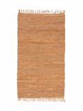 PERSIKA Xali Dermatino me Krossia 'Leather Rugs Solid' 130227/02F Dark Camel 70x130cm PRS030587
